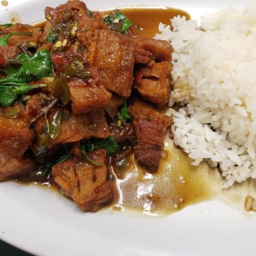 Pad Kra Pao Moo Grob.