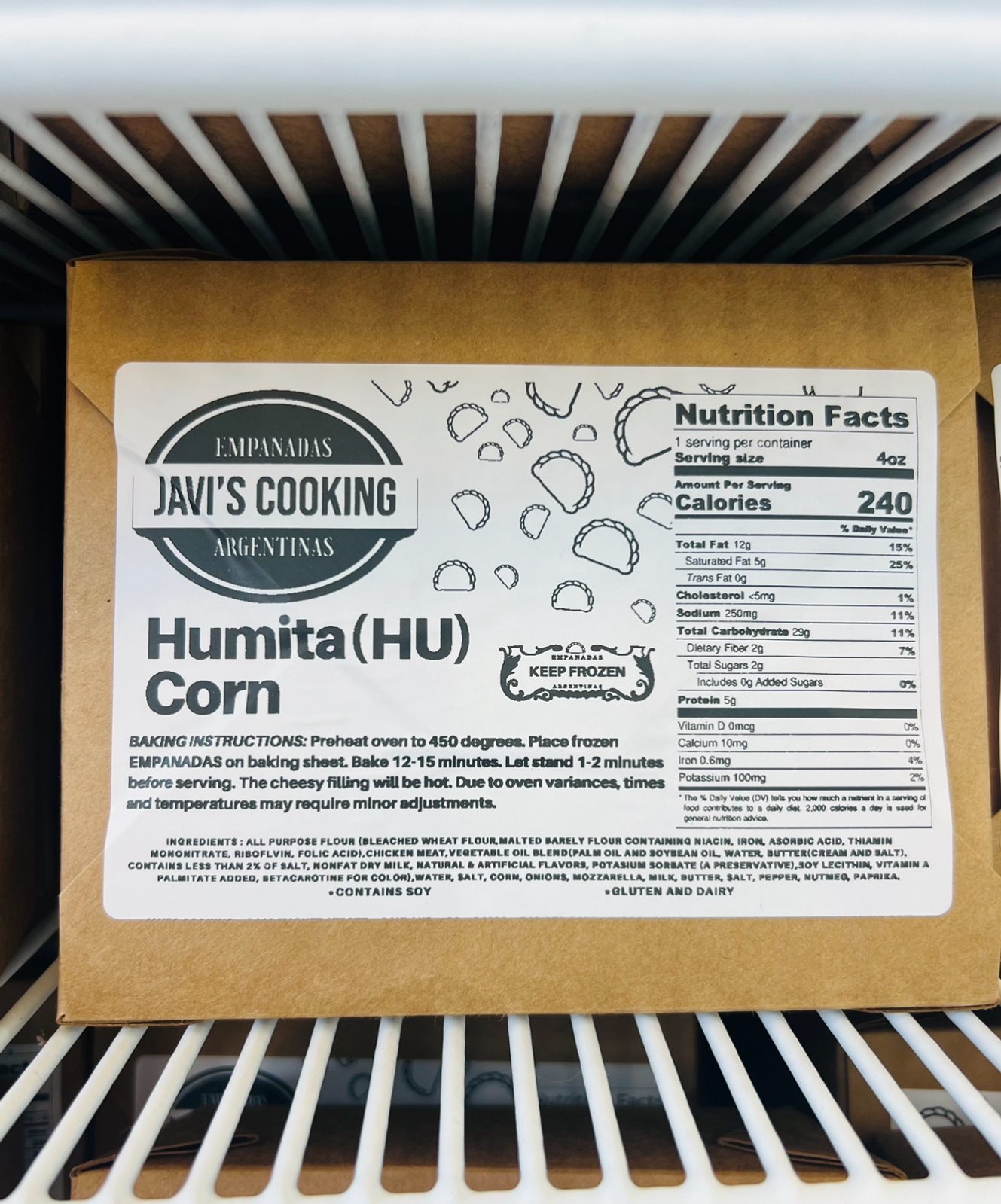 Humita-HU (4 Pack) Frozen Empanadas.
