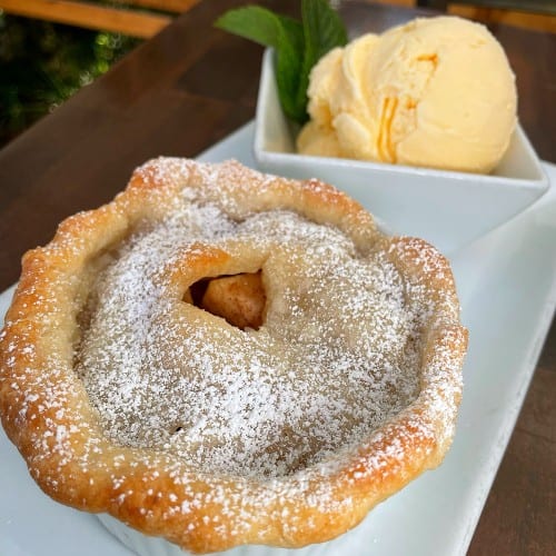 Peach Cobbler a La Mode.