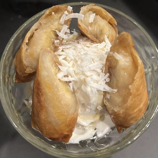 Fried Banana and Ice Cream.