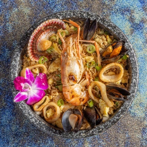 Arroz Chaufa De Mariscos.