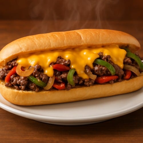 Outpost Cheesesteak Sandwich.