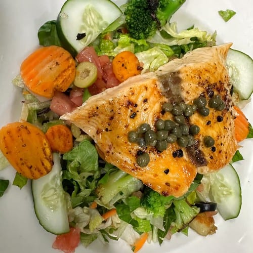 Grilled Salmon Salad.