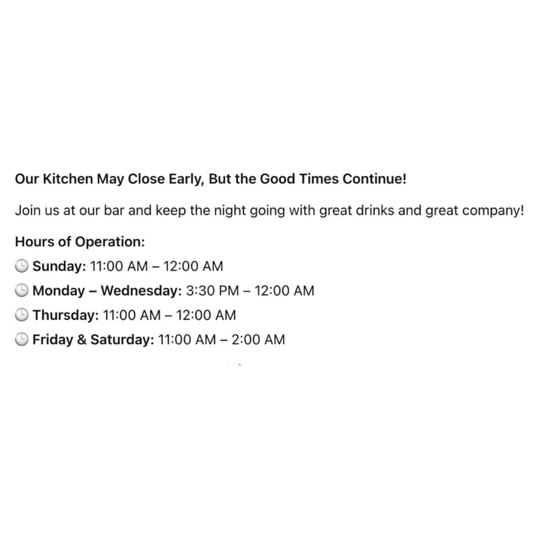 BAR HOURS 