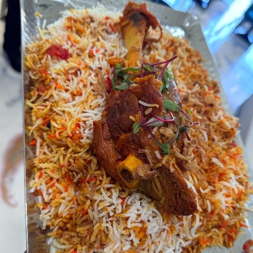 Lamb Shank Biryani.