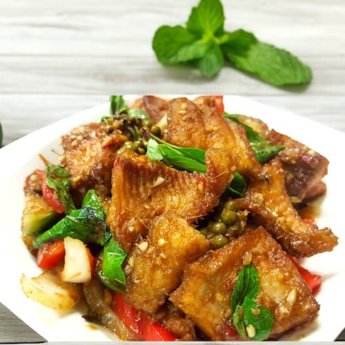 Pla Dook Pad Cha (Spicy Catfish).