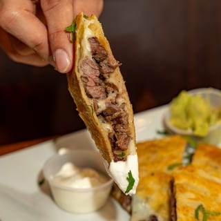 Quesadilla with Onion Rings