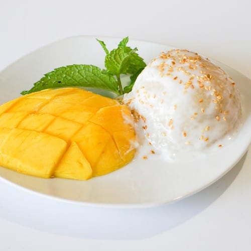 Mango with Sweet Sticky Rice & Coconut Milk.