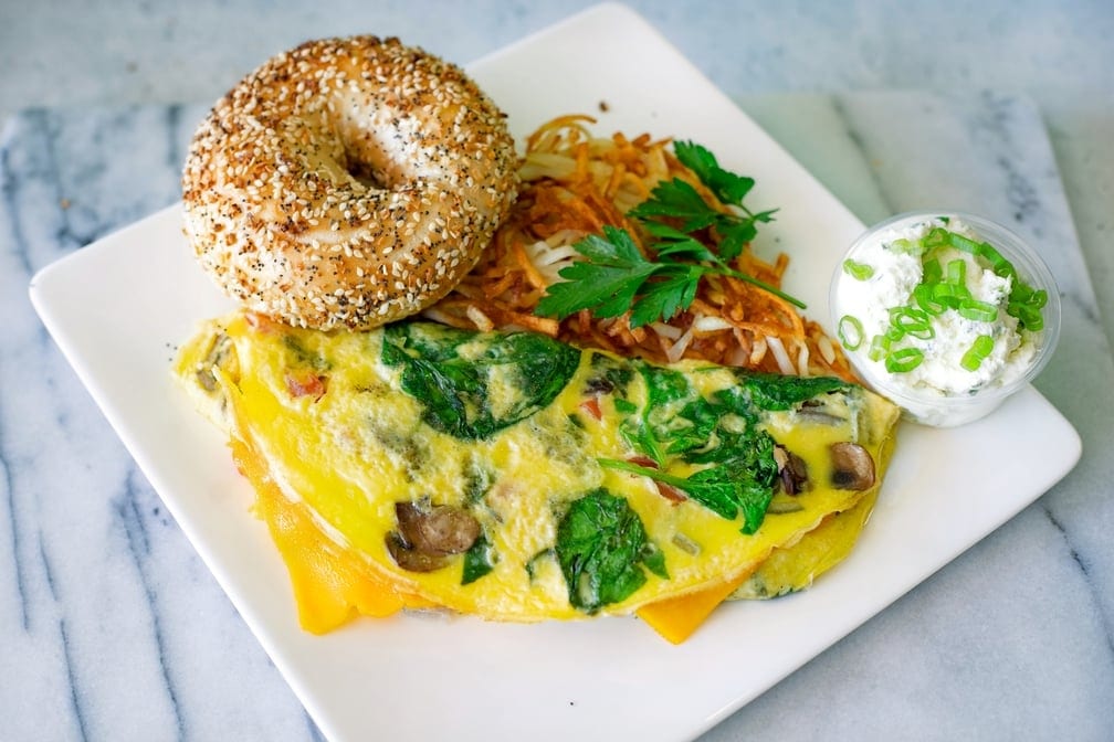 Spinach & Mushroom Omelette.