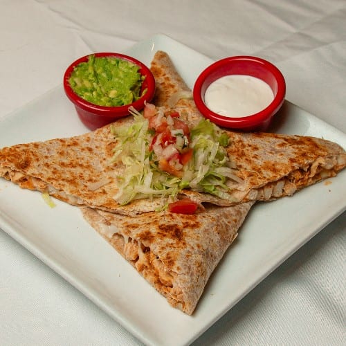BRUNCH Spinach & Mushroom Quesadilla.