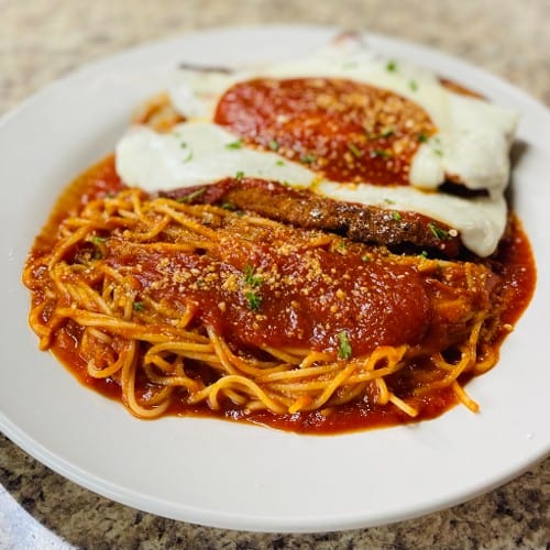 2 Chicken Dinners with Pasta & Salad Special.