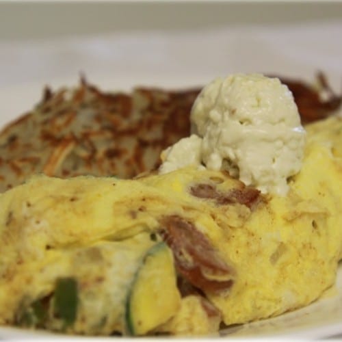 Tino's Greek Island Special Omelette Breakfast.