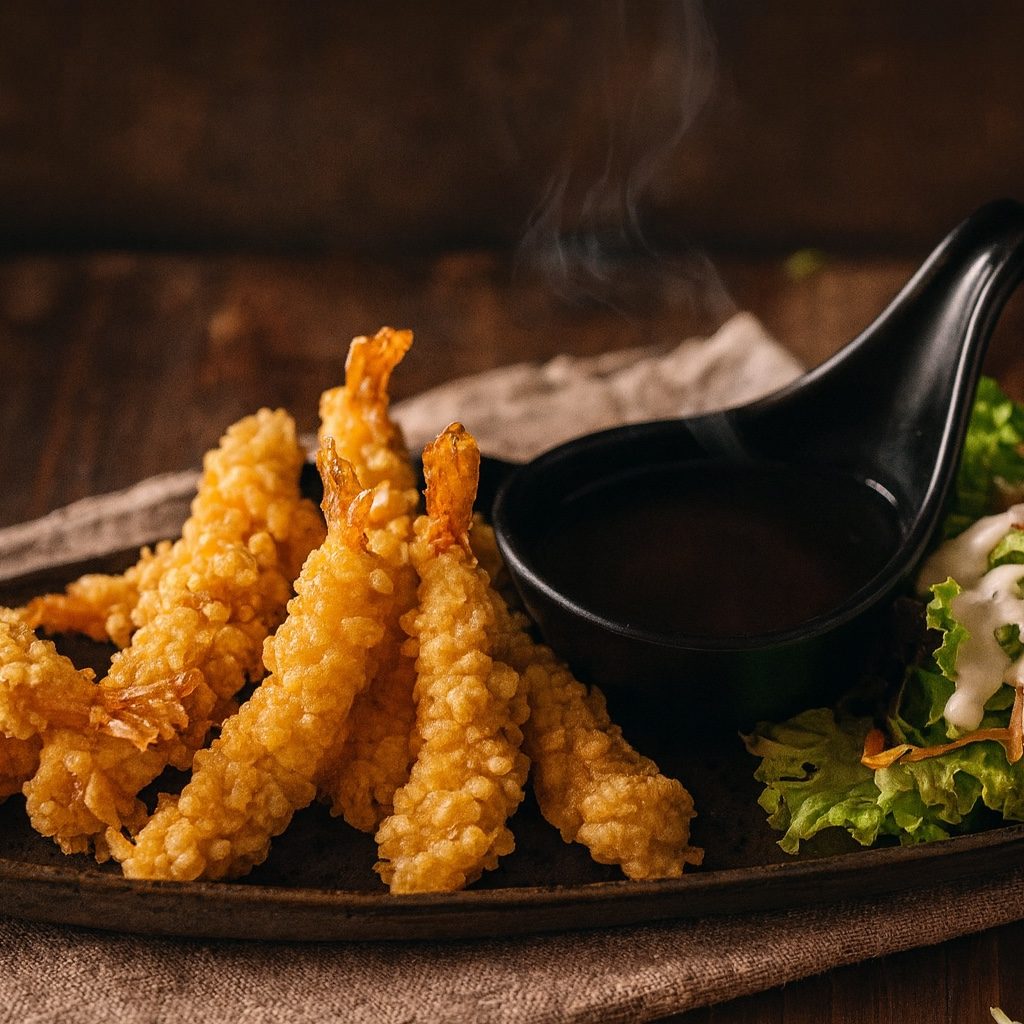Golden fried shrimp (6 pieces).