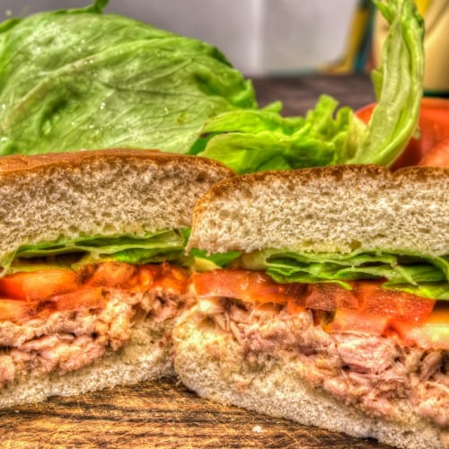 Tuna Sandwich with Fries.