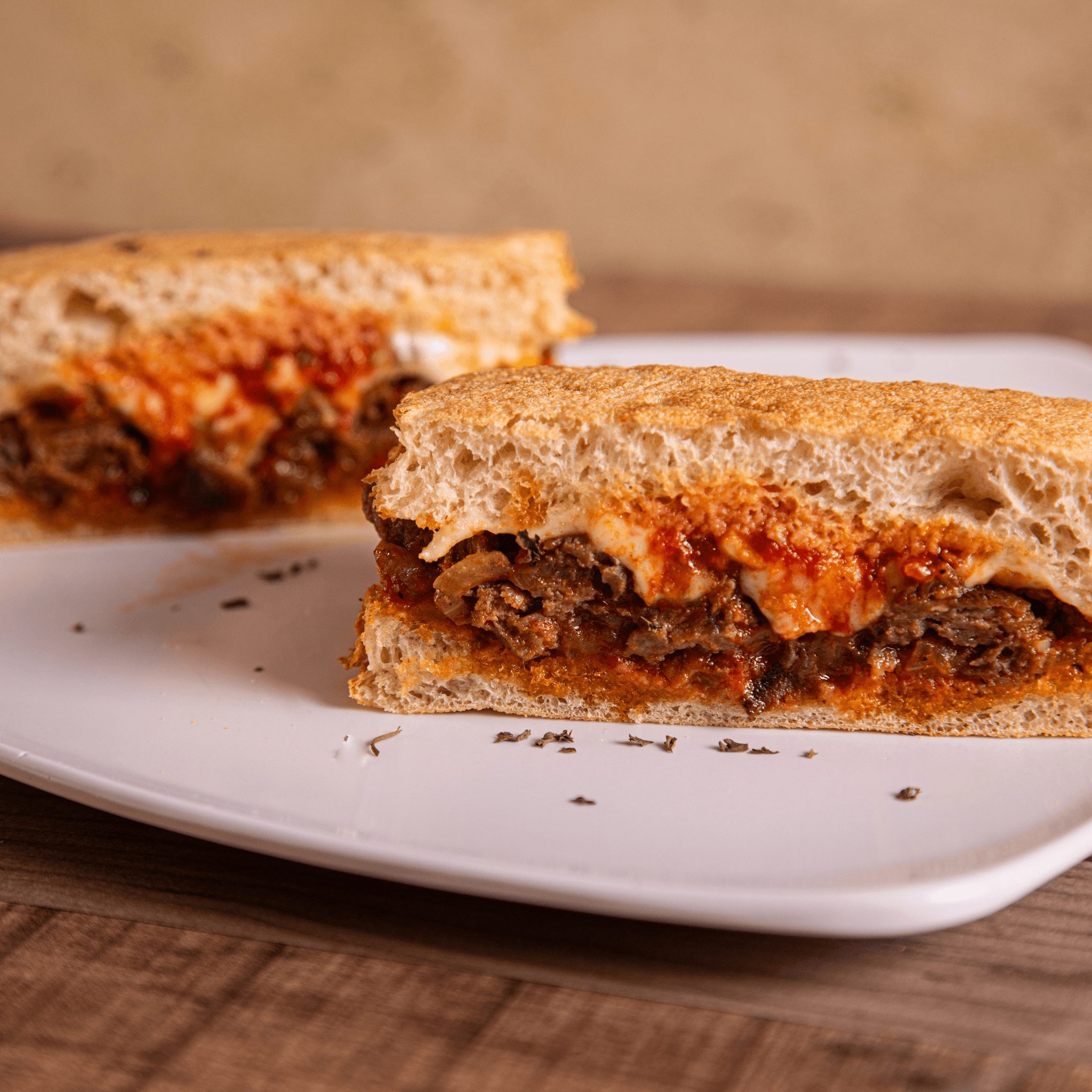 Steak Marinara Sandwich.