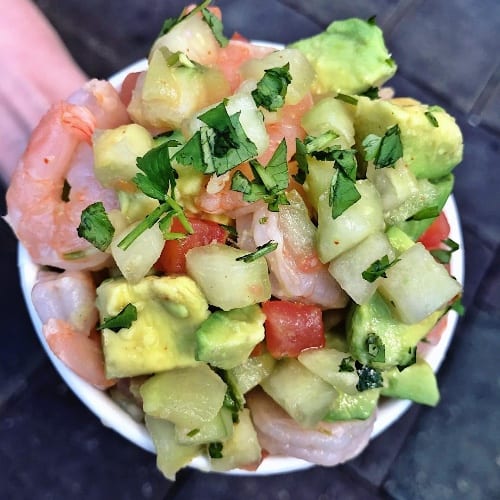 Shrimp Ceviche and Chips.