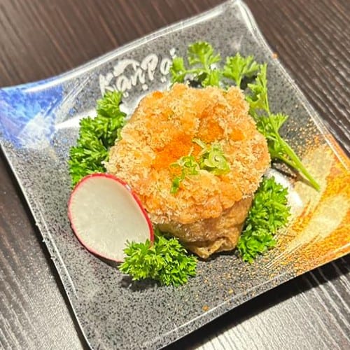 Spicy Salmon Inari Sushi🌶🐟.