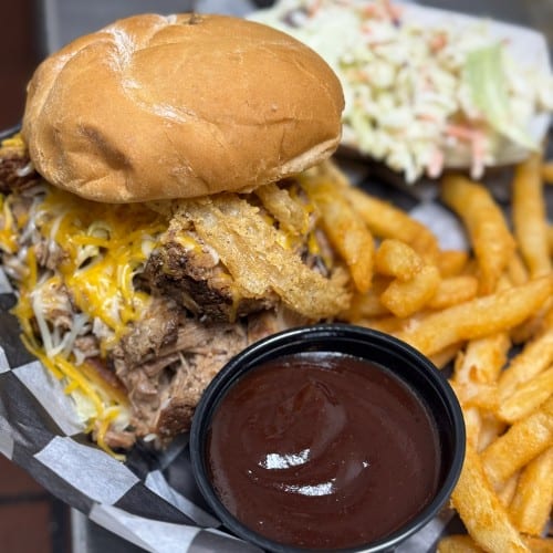 BBQ Pork Pig Sandwich.