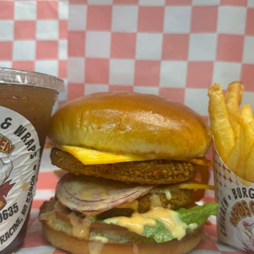 Double-Decker Chicken Burger Meal.