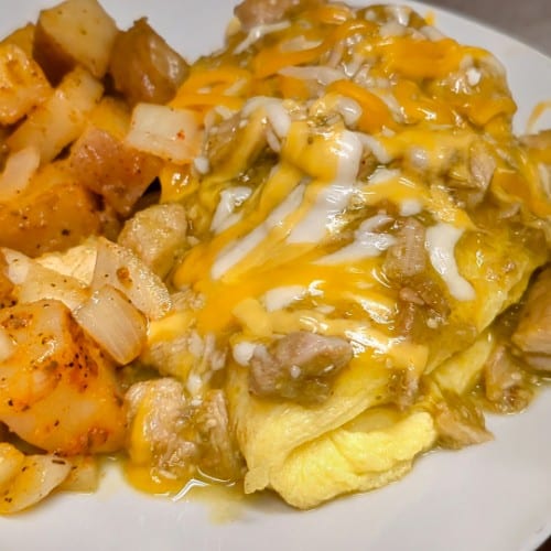 Chile Verde Omelette.
