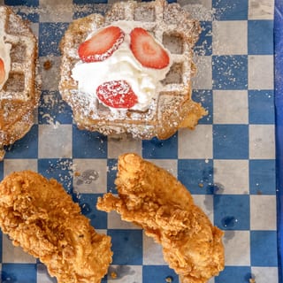 2 Chicken Tenders with Waffles