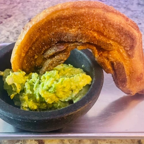 Chicharron and Guacamole.