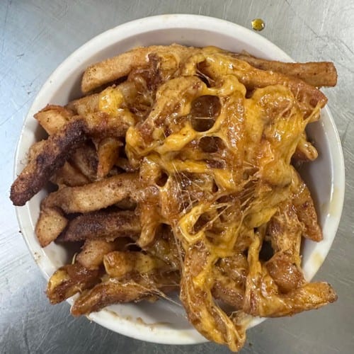 Cheesy Jerk Fries.