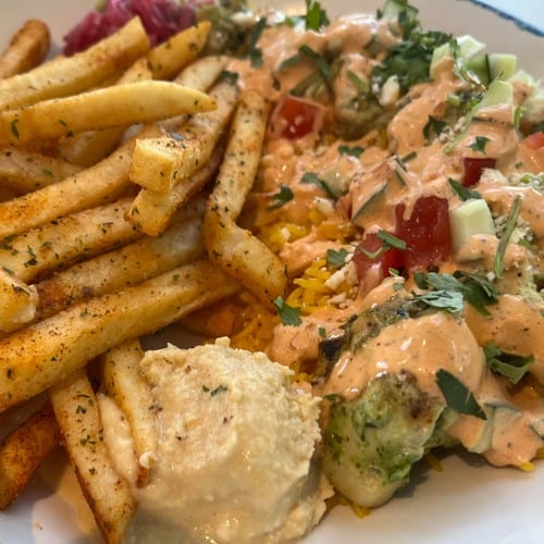 Spicy Chicken Kabob Bowl.