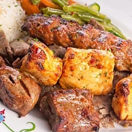 Combo Kabab Plate 3 Skewers.