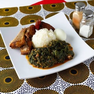White Rice with Spinach and Fish