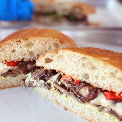 1/2 Mushroom Cheesesteak Sandwich Combo.