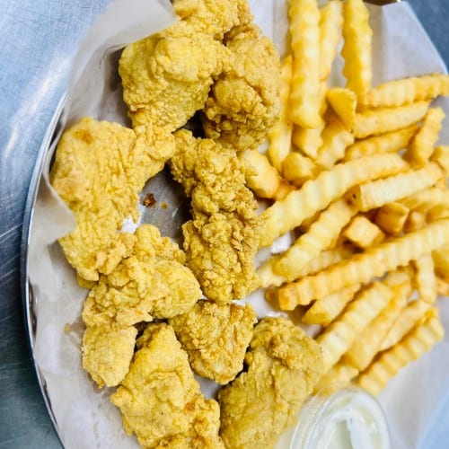 Kids Boneless Fried Chicken & Fries.