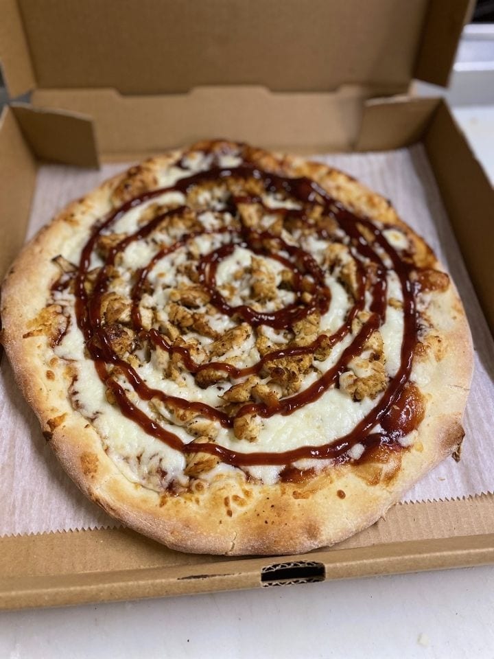 BBQ Chicken Pizza.