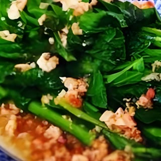 Boiled Ong Choi with Pork Sauce 烫空心菜