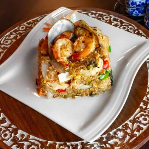 Spicy Seafood Fried Rice *.