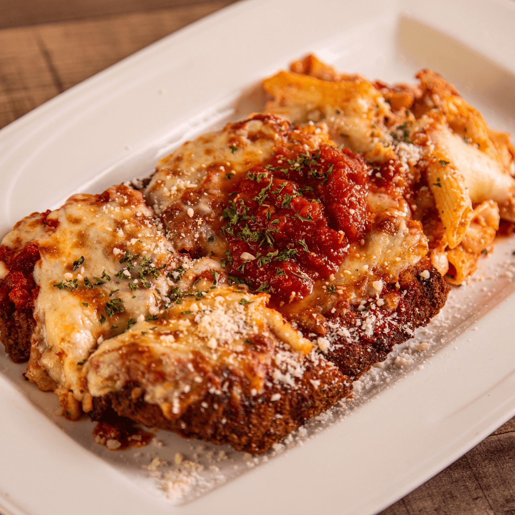 Chicken Parmigiana Lunch.