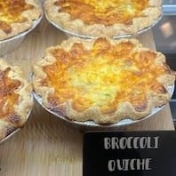 Broccoli and Cheddar Quiche Slice-Vegetarian- 5” Individual Serving.