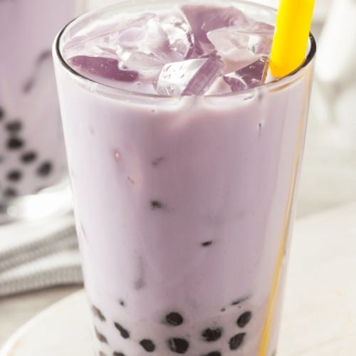 Taro Milk Tea with Boba - Tra Sua Khoai Mon Tran Chau.