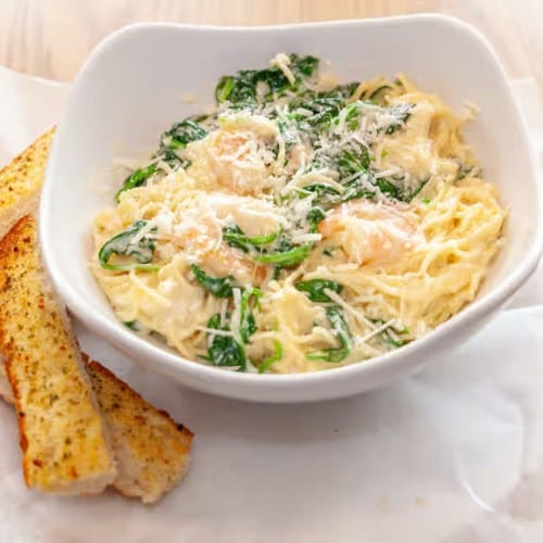 Shrimp and Spinach Pasta.