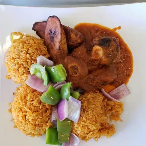 White Rice with Goat Stew.