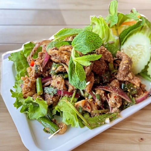 Fried Chicken Larb Salad.