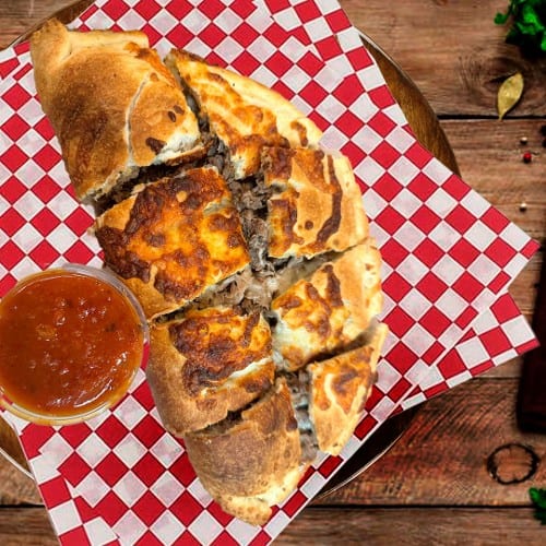 Steak and Cheese Calzone.