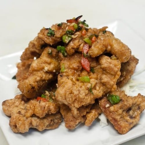 Pork Chop with Pepper and Salt.