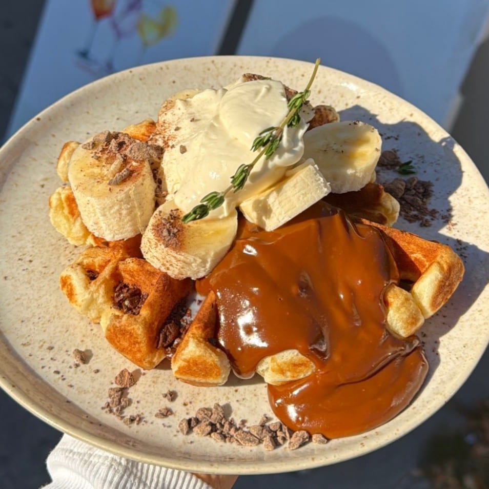 Banoffee waffle.
