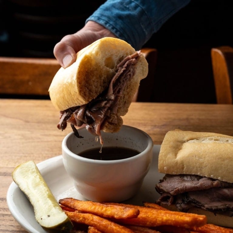 Beef Dip Sandwich.