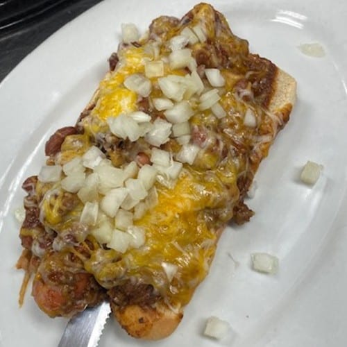Chili Dog served with Cottage Fries.
