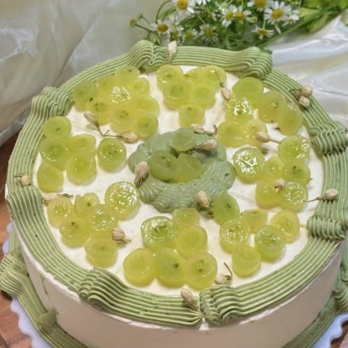 ⏰🎂 Jasmine Green Grapes Whole Cake (茉莉青提夹心蛋糕).