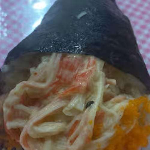 Spicy Crab Hand Roll.