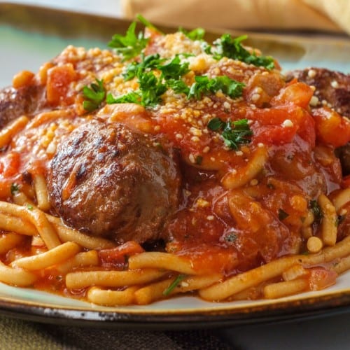 Spaghetti meatballs.
