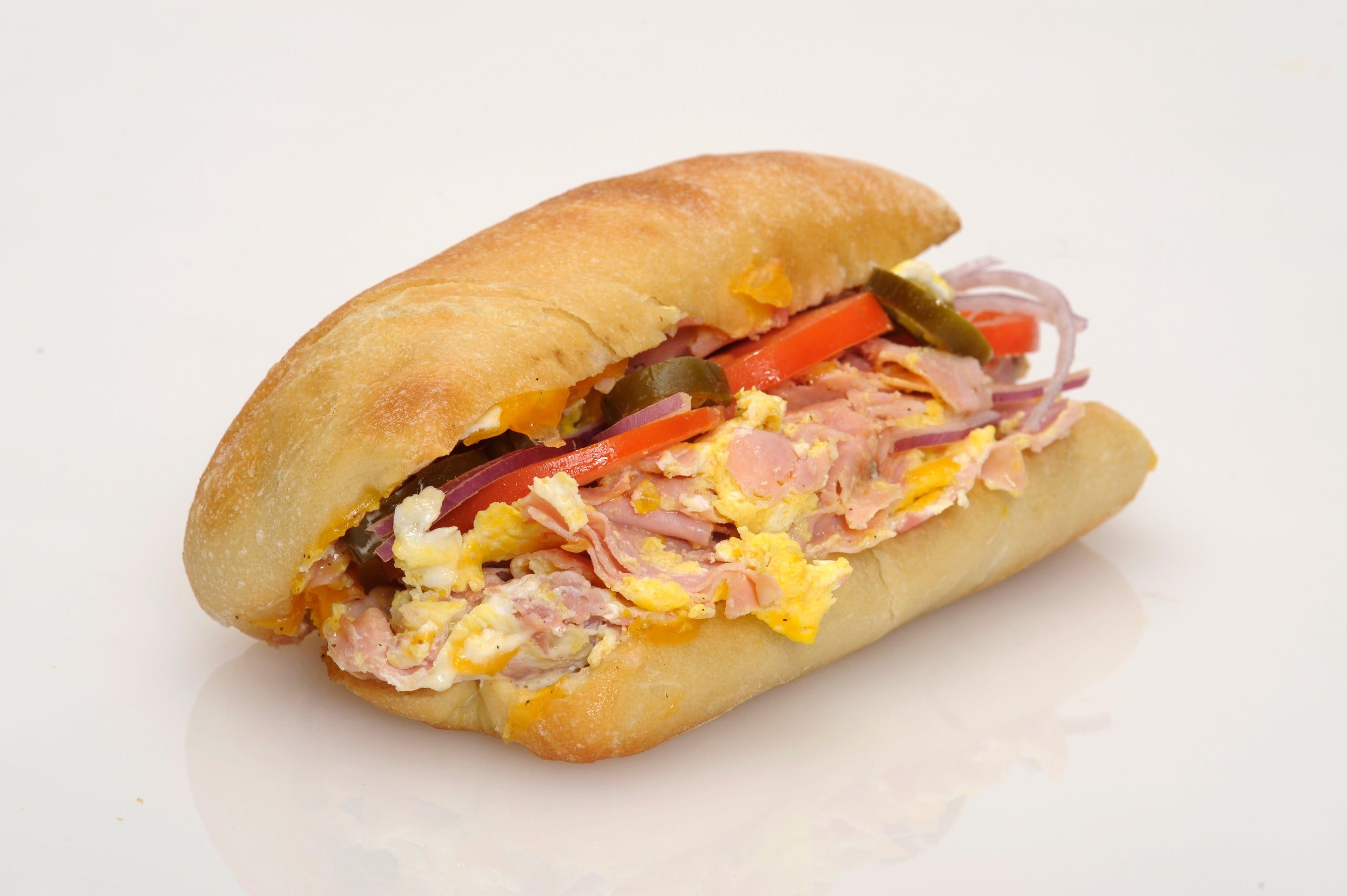 #1 Ham & Cheddar Breakfast Sandwich.